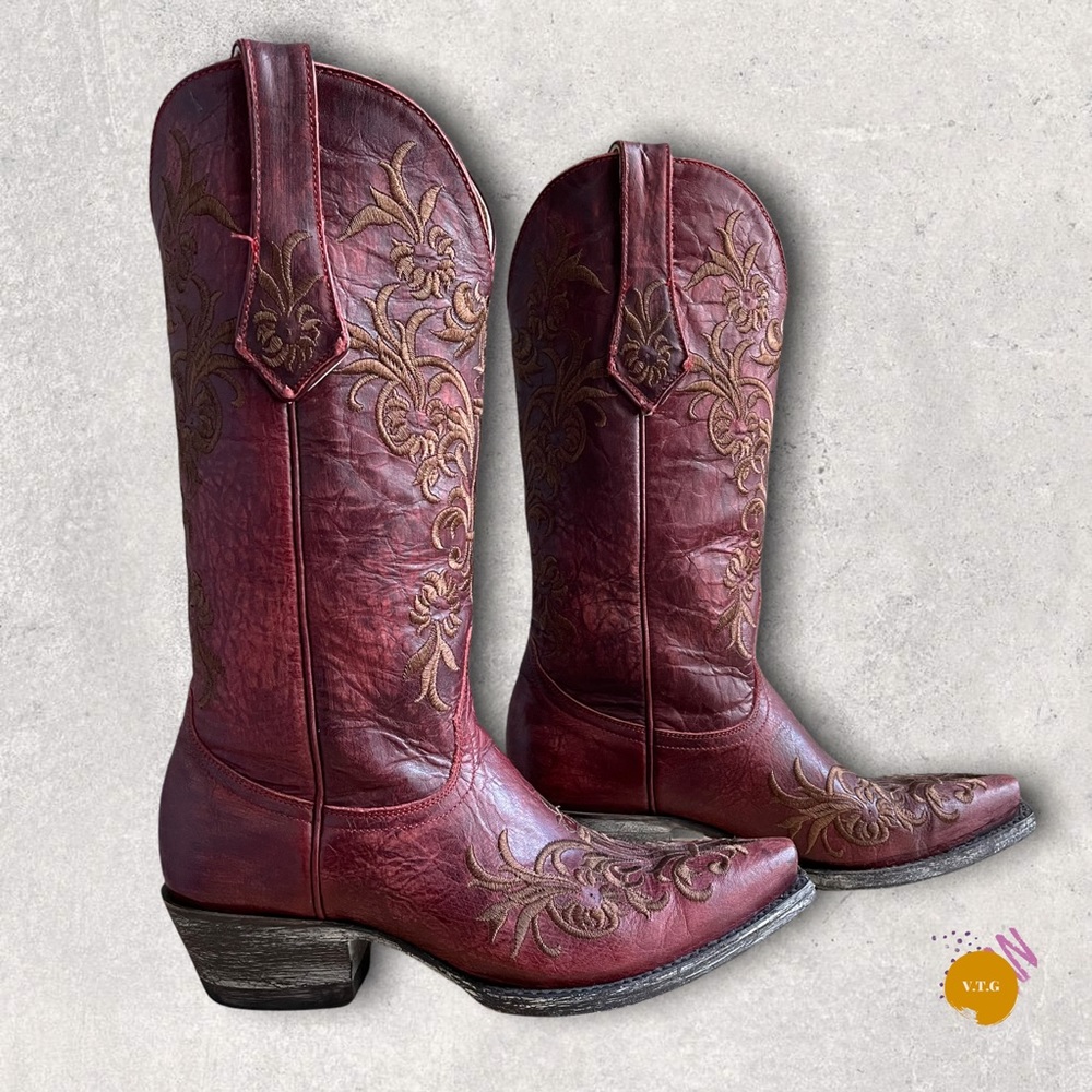 Old Gringo Cavenders Burgundy Floral Cowgirl Boots